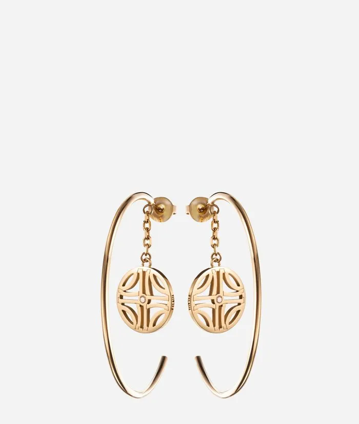 Woman Jewelry Alviero Martini La Croisette GoldFinish Loop Earrings