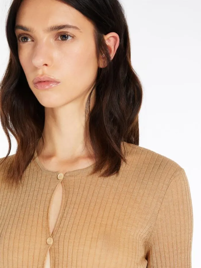 Woman Lightweight Woolblend Bodysuit Beige Maxmara Knitwear And Sweatshirts Woman Lightweight Woolblend Bodysuit Beige Maxmara Knitwear And Sweatshirts