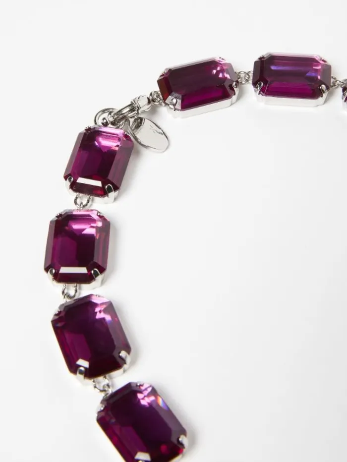 Woman Long Necklace With Bezels Fuchsia Maxmara Jewelry