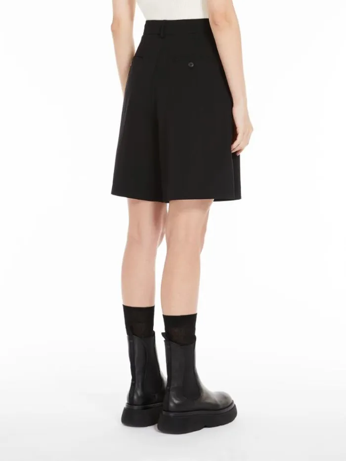 Woman Loosefit Shorts In Wool Black Maxmara Trousers Woman Loosefit Shorts In Wool Black Maxmara Trousers