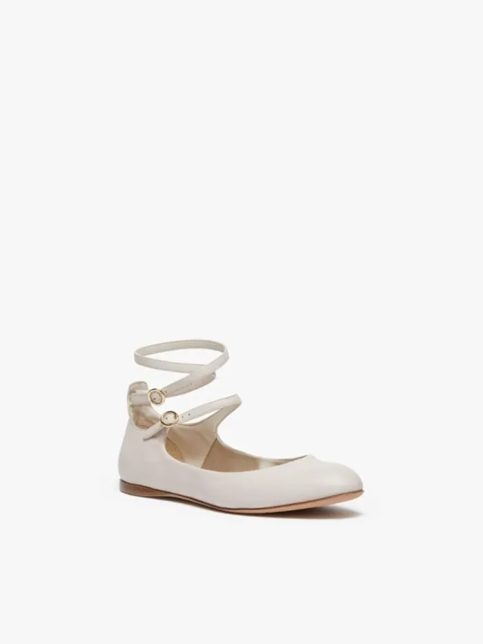 Woman Nappa Leather Ballet Flats Sand Maxmara Flat Shoes