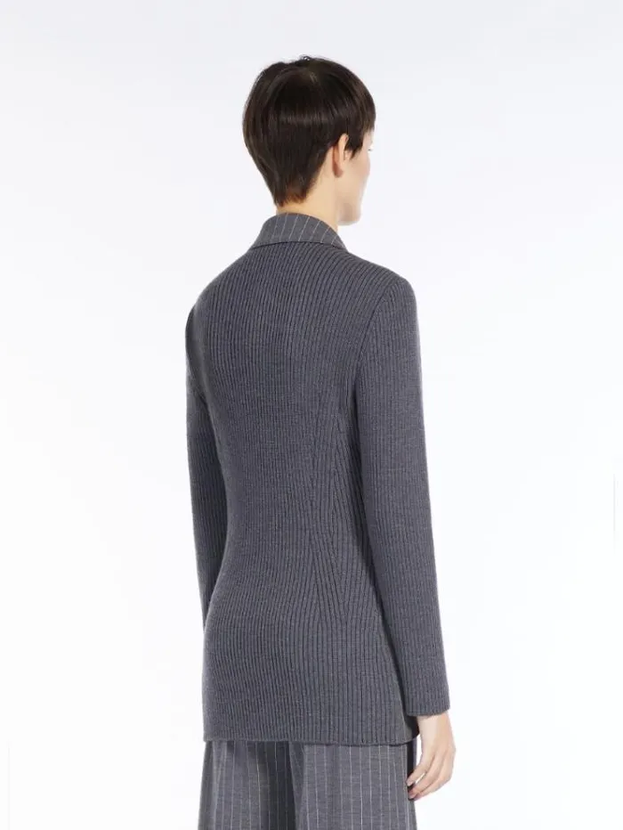 Woman Pinstripe Wool Blazer Medium Grey Maxmara Suit Woman Pinstripe Wool Blazer Medium Grey Maxmara Suit