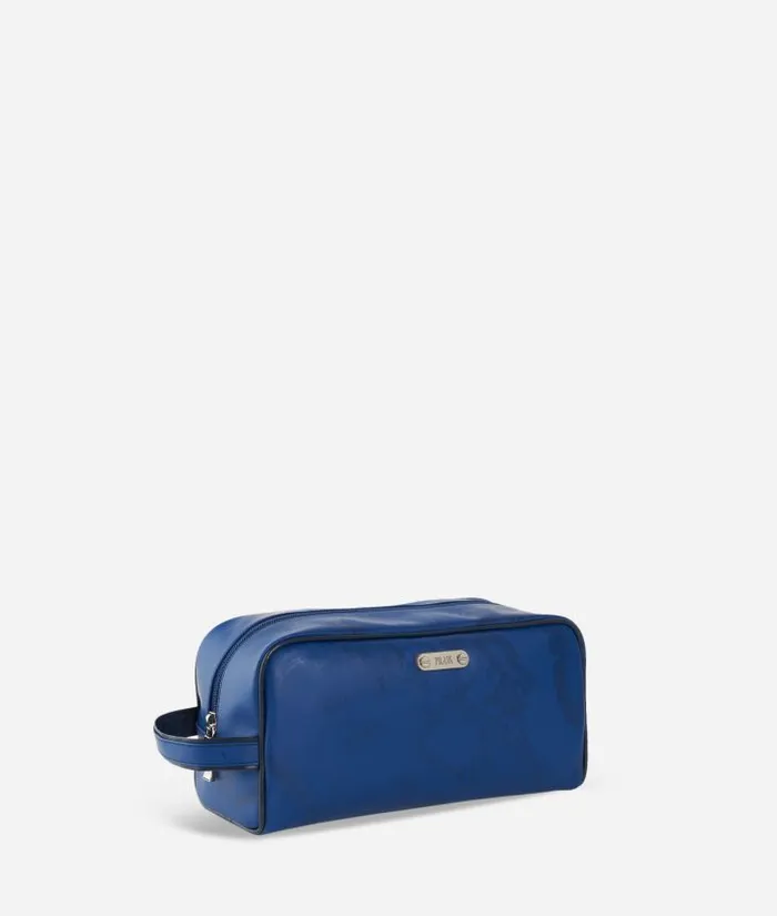 Woman Pouches and Toiletry Bags Alviero Martini Rectangular Beauty Case In Blue Geo Fabric