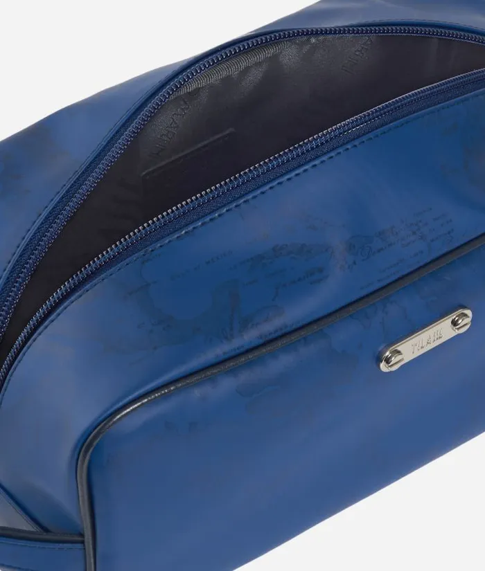 Woman Pouches and Toiletry Bags Alviero Martini Rectangular Beauty Case In Blue Geo Fabric