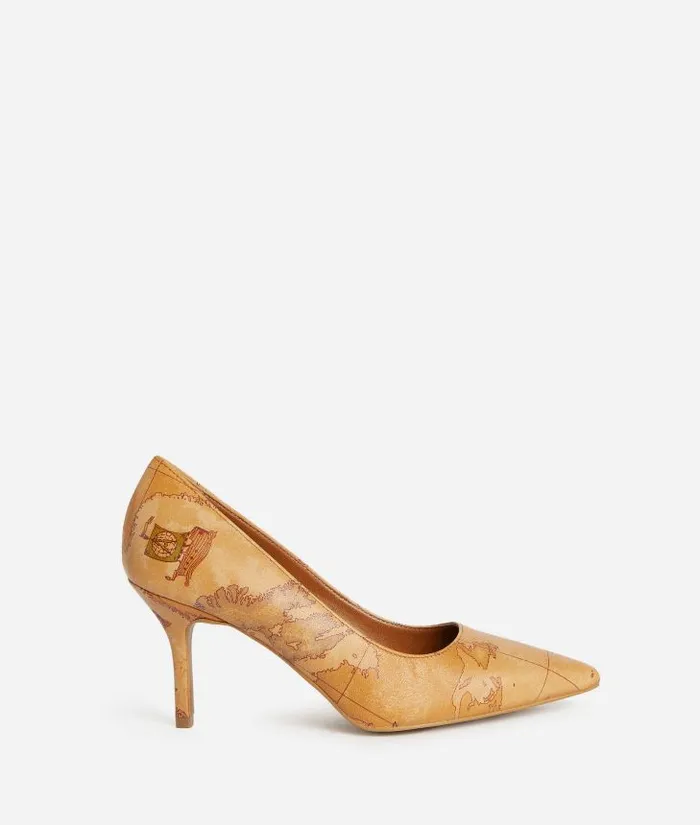 Woman Pumps Alviero Martini MidHeel Napa Leather Court Shoes Geo Classic
