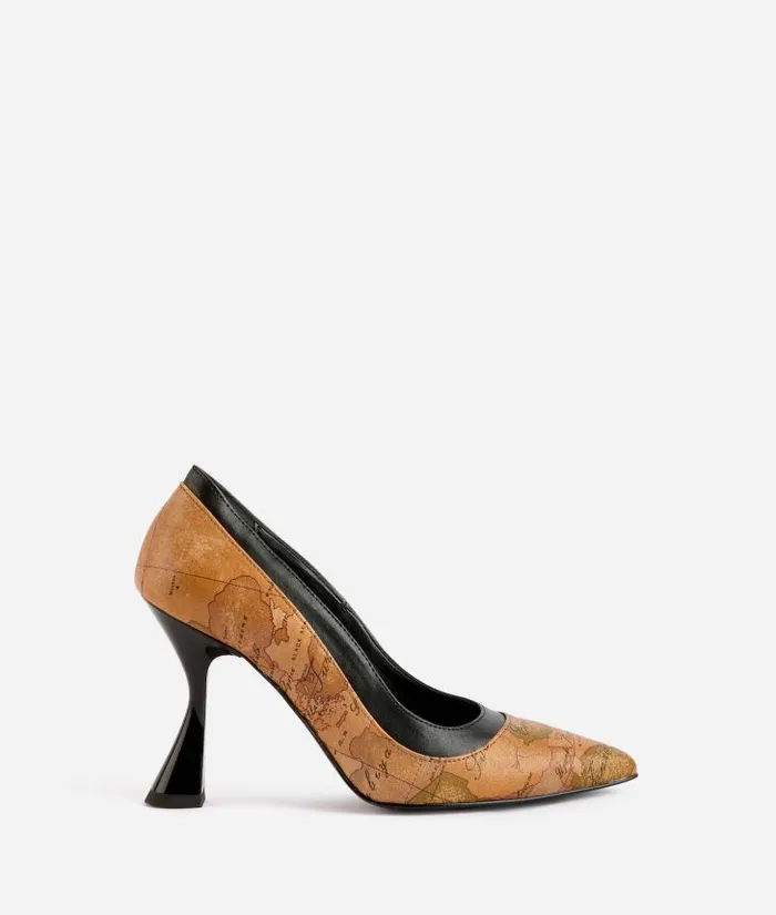 Woman Pumps Alviero Martini Napa Leather Court Shoes With Spool Heel Geo Classic Woman Pumps Alviero Martini Napa Leather Court Shoes With Spool Heel Geo Classic