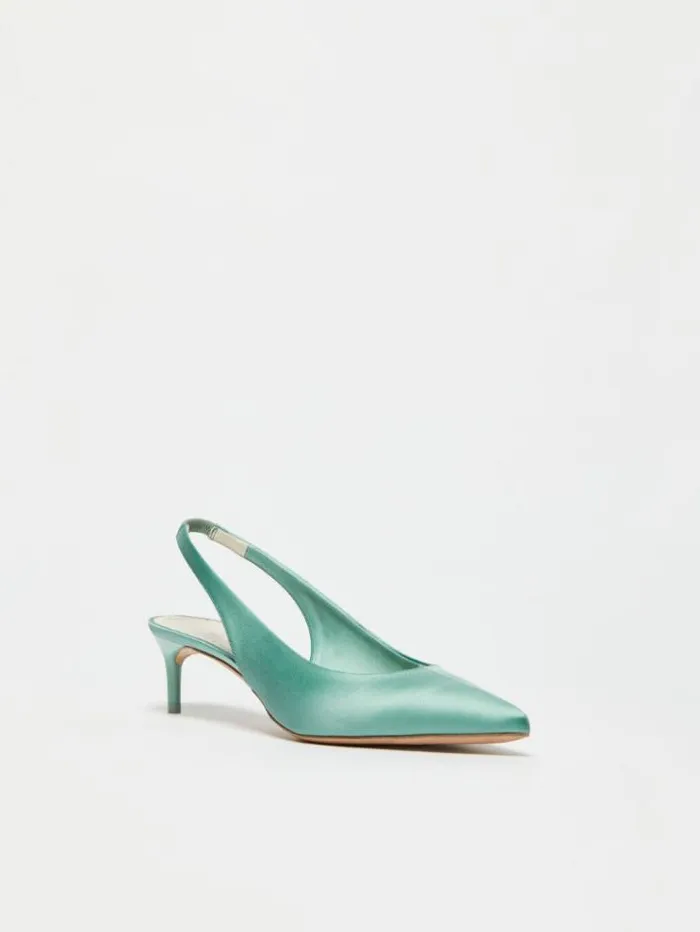 Woman Satin Slingbacks Sage Green Maxmara Bridal Accessories