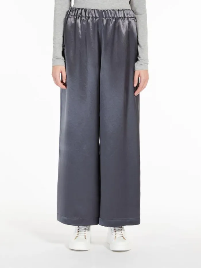 Woman Satin Trousers Dark Grey Maxmara Trousers