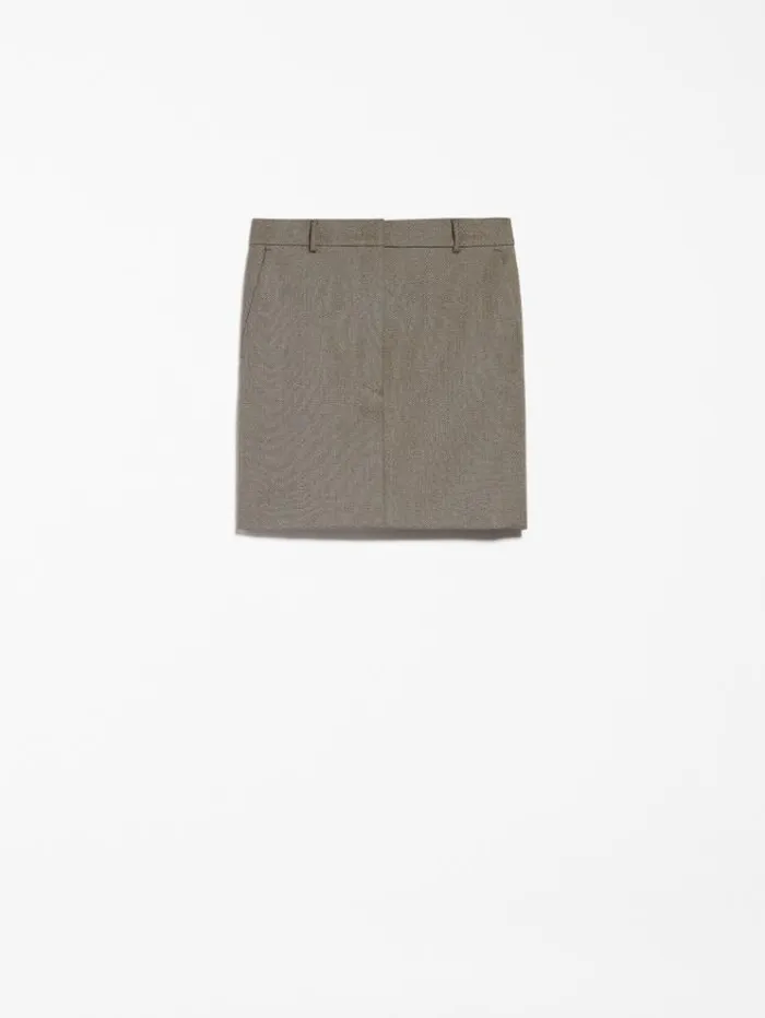 Woman Short Jasp Wool Skirt Dark Bown Maxmara Skirts Woman Short Jasp Wool Skirt Dark Bown Maxmara Skirts
