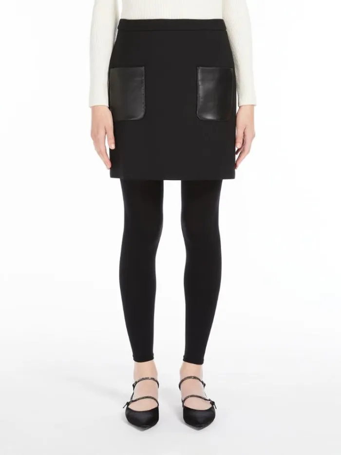 Woman Short Wool Skirt Black Maxmara Suit
