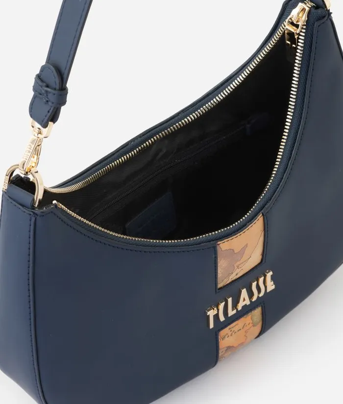 Woman Shoulder Bags Alviero Martini Journey Geo Halfmoon Shoulder Bag Navy Blue