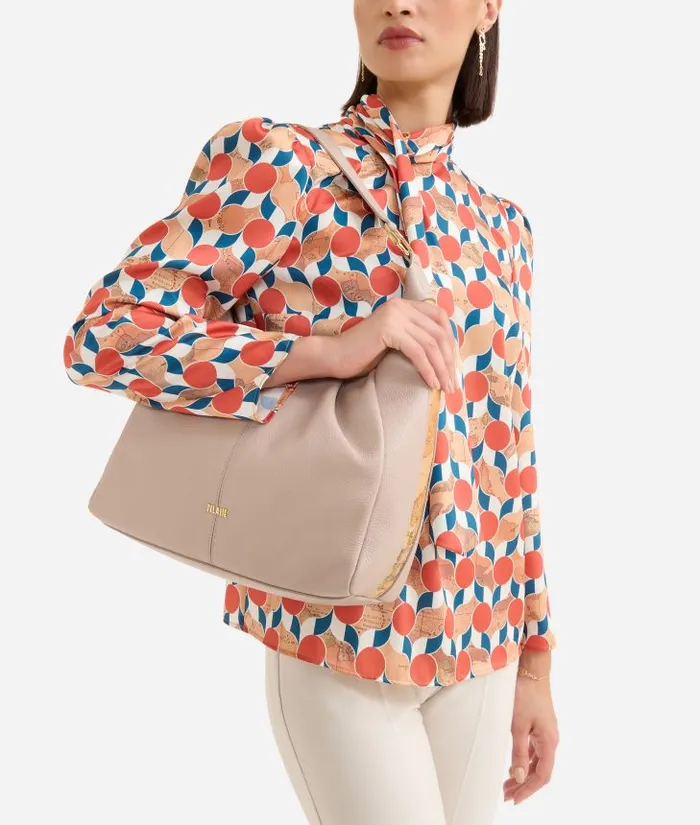 Woman Shoulder Bags Alviero Martini Universe Leather Shoulder Bag Light Taupe