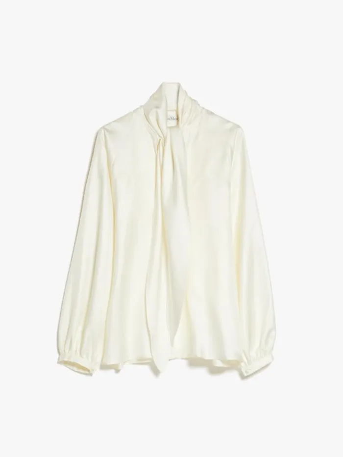 Woman Silk Foulard Shirt White Maxmara Shirts And Tops Woman Silk Foulard Shirt White Maxmara Shirts And Tops