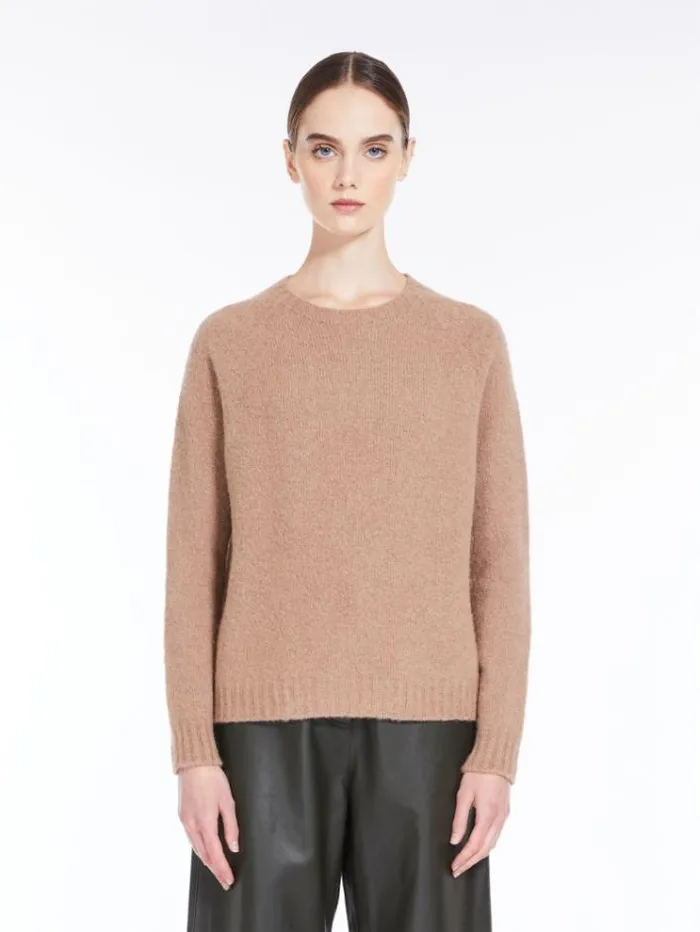 Woman Soft Knit Top In Alpaca And Cotton Camel Maxmara Knitwear And Sweatshirts Woman Soft Knit Top In Alpaca And Cotton Camel Maxmara Knitwear And Sweatshirts