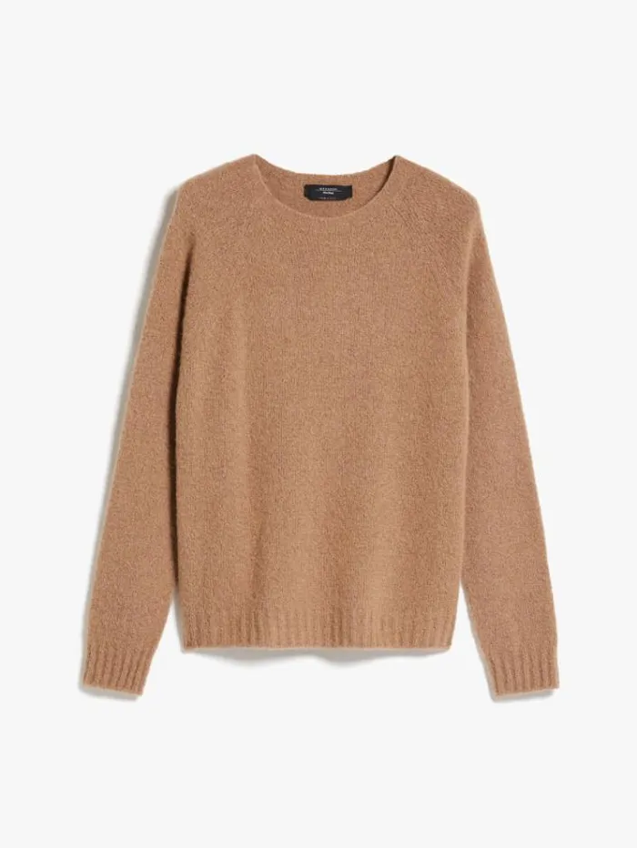 Woman Soft Knit Top In Alpaca And Cotton Camel Maxmara Knitwear And Sweatshirts Woman Soft Knit Top In Alpaca And Cotton Camel Maxmara Knitwear And Sweatshirts