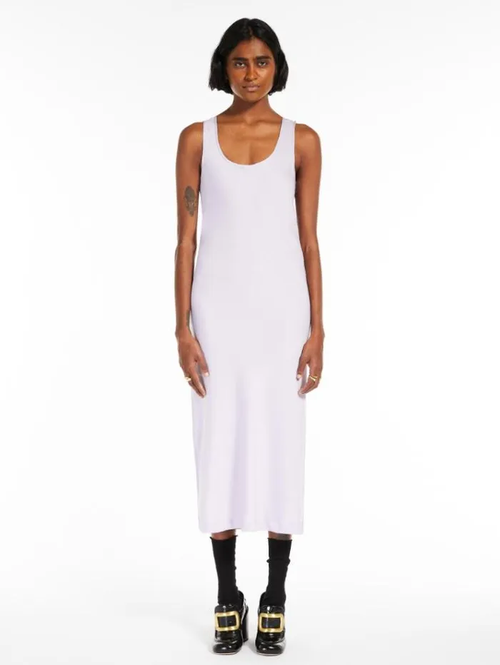 Woman Stretch Silk Sleeveless Dress Wisteria Maxmara Dresses