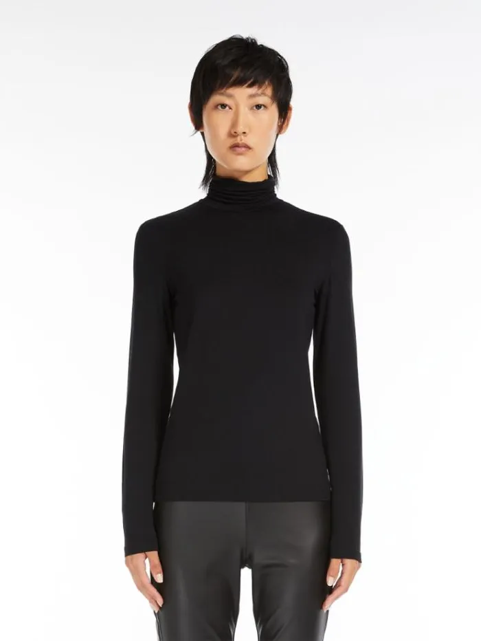 Woman Viscose Jersey Tshirt Black Maxmara Tshirts