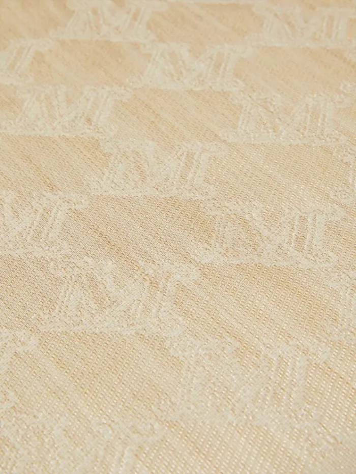 Woman Wool And Lurex Stole Beige Maxmara Scarves And Foulards