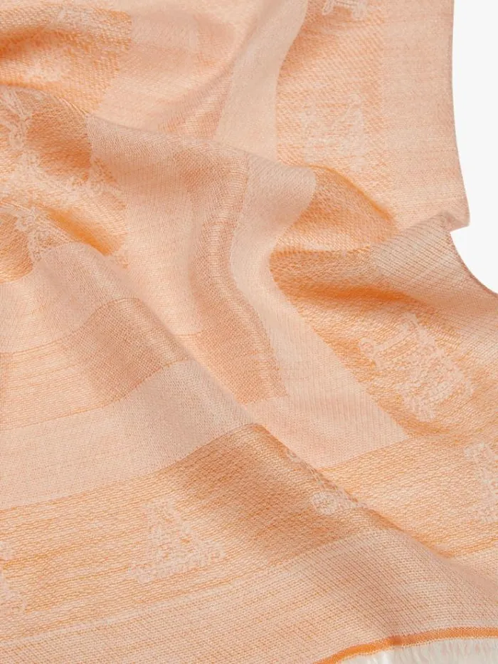 Woman Wool And Lurex Stole Salmon Maxmara Scarves And Foulards Woman Wool And Lurex Stole Salmon Maxmara Scarves And Foulards