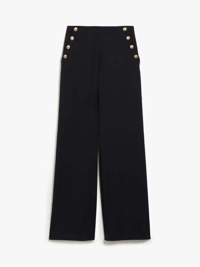 Woman Wool Blend Palazzo Trousers Navy Maxmara Suit Woman Wool Blend Palazzo Trousers Navy Maxmara Suit