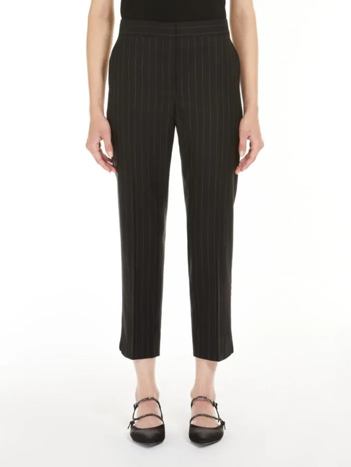 Woman Wool Cigarette Trousers Black Maxmara Trousers