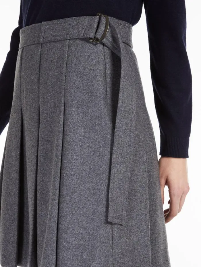 Woman Wool Flannel Skirt Medium Grey Maxmara Skirts Woman Wool Flannel Skirt Medium Grey Maxmara Skirts