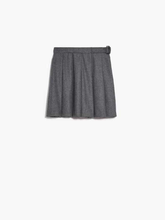 Woman Wool Flannel Skirt Medium Grey Maxmara Skirts Woman Wool Flannel Skirt Medium Grey Maxmara Skirts