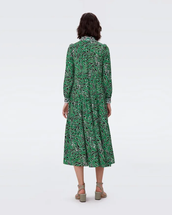 Women Alea Dress Huge Water Tygress Green And Paper Cut Geo DVF Dresses