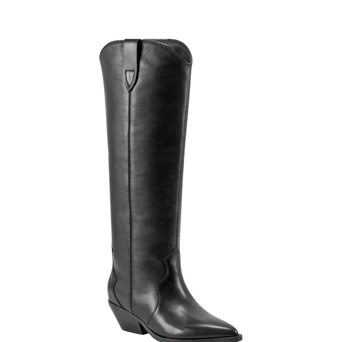 Women Ander Western Boot Black Leather Marc Fisher Boots