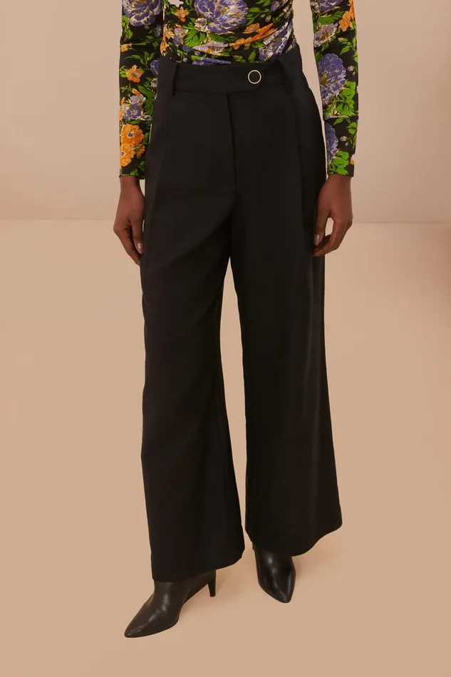 Women Black Hight Waisted Pants Black FARM Rio Pants