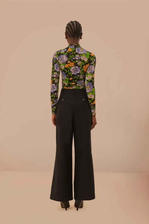 Women Black Hight Waisted Pants Black FARM Rio Pants