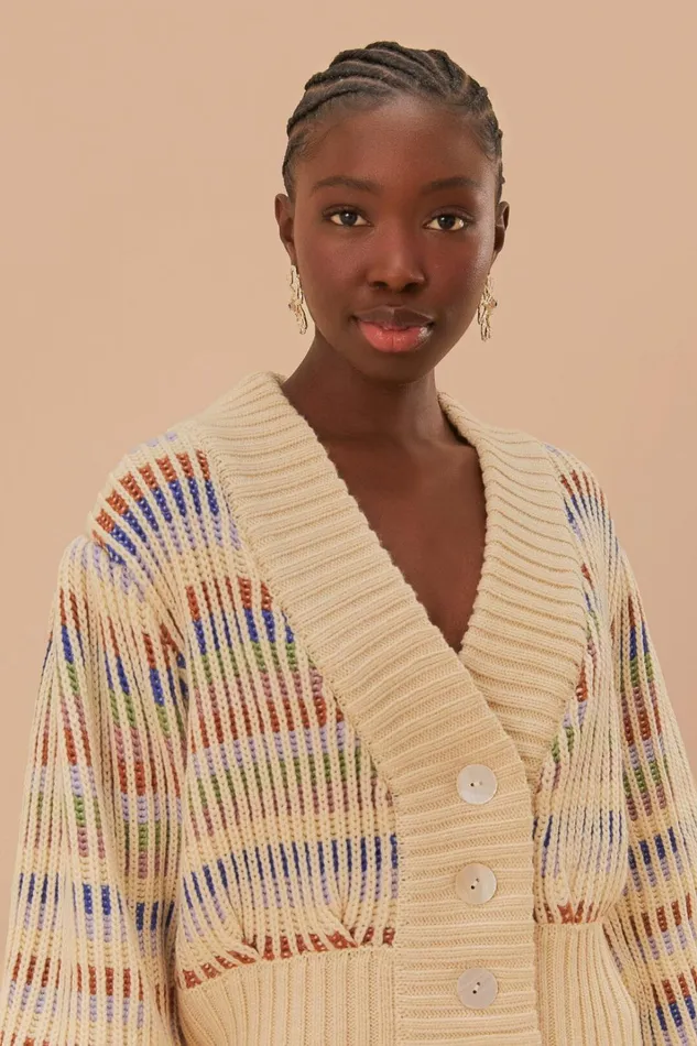 Women Bold Stitch Knit Cardigan Bold Stitch FARM Rio Cardigans