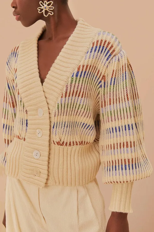 Women Bold Stitch Knit Cardigan Bold Stitch FARM Rio Cardigans