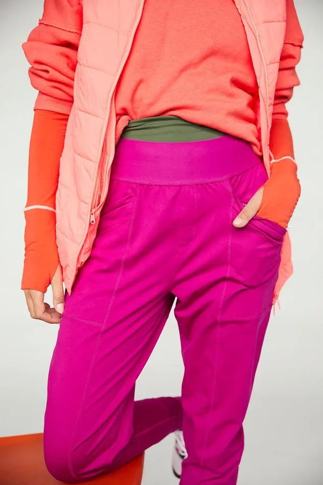 Women Bottoms Free People High Fives Joggers Very Berry