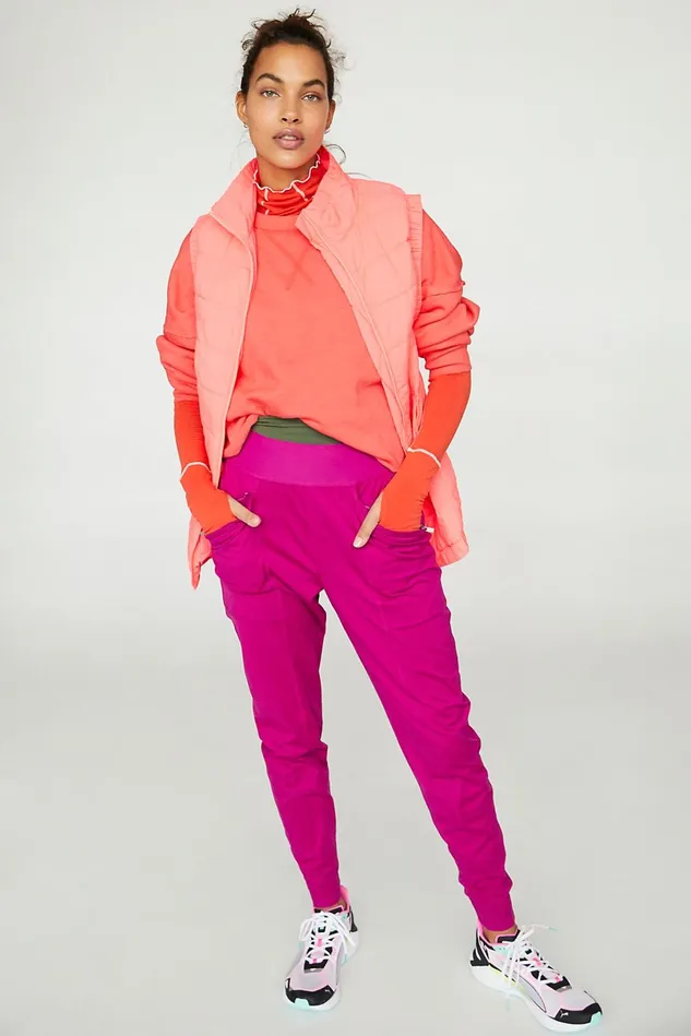 Women Bottoms Free People High Fives Joggers Very Berry