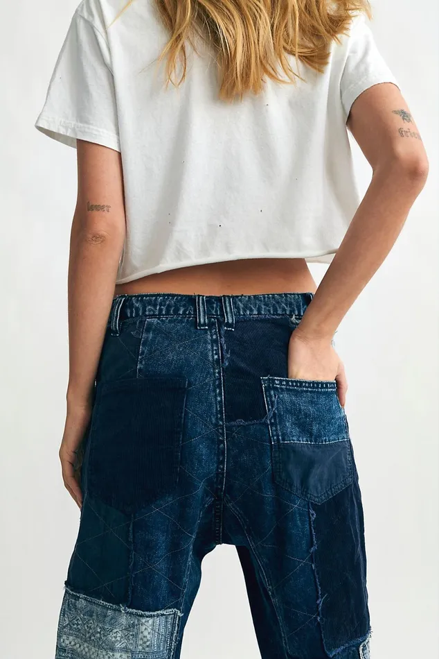 Women Boyfriend Jeans Free People Sitka Patched Jogger True Indigo