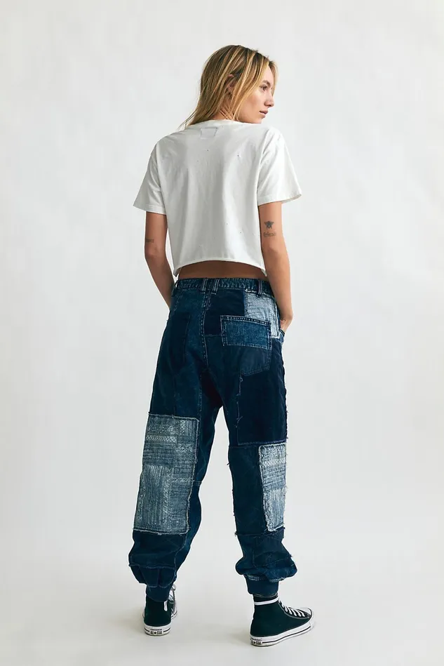 Women Boyfriend Jeans Free People Sitka Patched Jogger True Indigo