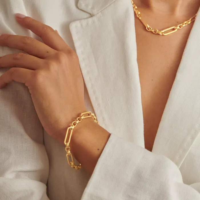 Women Bracelets and Rings Katie Loxton Kiki Waterproof Gold Link Bracelet