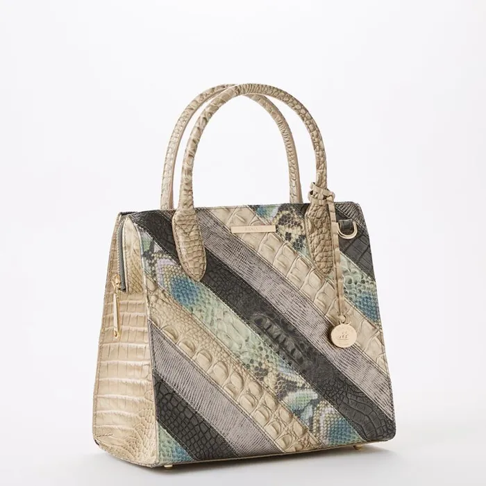 Women Brahmin Satchels Small Caroline Anthracite Flashback