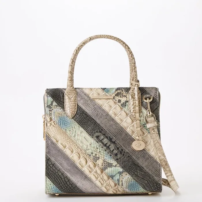 Women Brahmin Satchels Small Caroline Anthracite Flashback