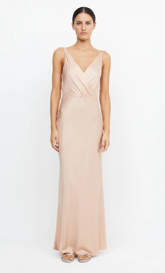 Women Bridesmaids Bec Bridge ADORE V MAXI DRESS Rose Gold