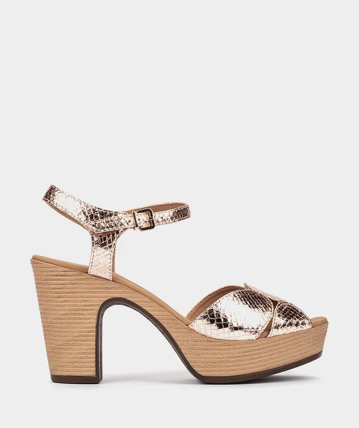 Women Caprera Metallic 8211 Heeled Sandals Pedro Miralles