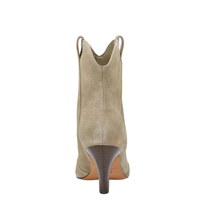 Women Carissa Heeled Western Bootie Natural Suede Marc Fisher Casual Boots