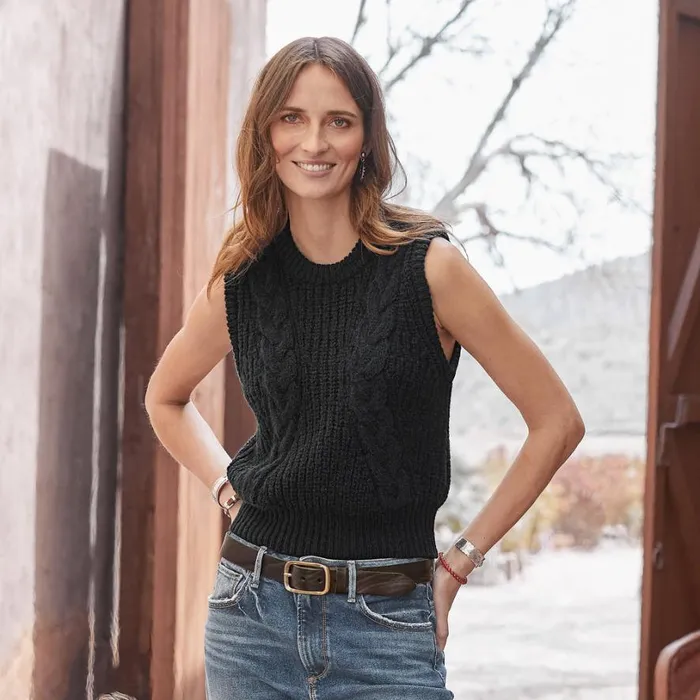 Women Carsyn Sweater Vest Black Sundance Catalog Sweaters