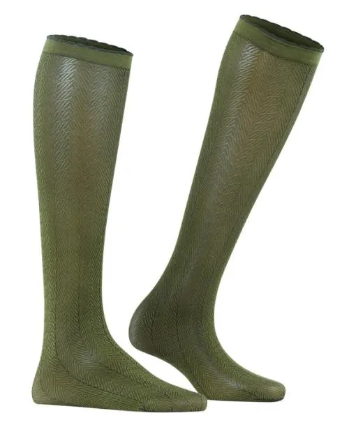 Women Chlorophyll 60 DEN Women Kneehigh Socks Artichoke FALKE Fullyfashioned Stockings