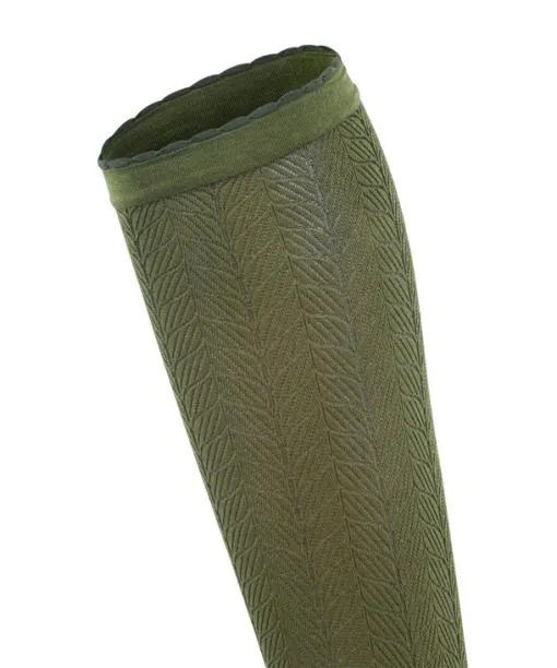 Women Chlorophyll 60 DEN Women Kneehigh Socks Artichoke FALKE Fullyfashioned Stockings