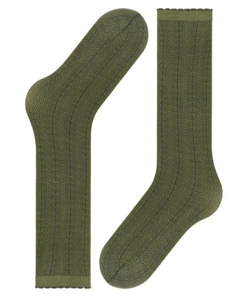 Women Chlorophyll 60 DEN Women Kneehigh Socks Artichoke FALKE Fullyfashioned Stockings