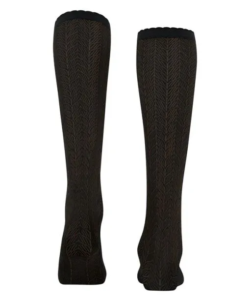 Women Chlorophyll 60 DEN Women Kneehigh Socks Black FALKE Fullyfashioned Stockings