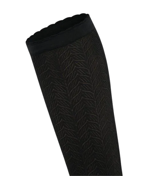 Women Chlorophyll 60 DEN Women Kneehigh Socks Black FALKE Fullyfashioned Stockings