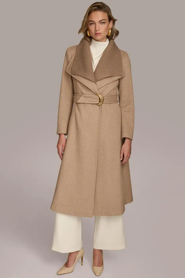 Women Coats And Jackets Donna Karan WOOL COAT Beige